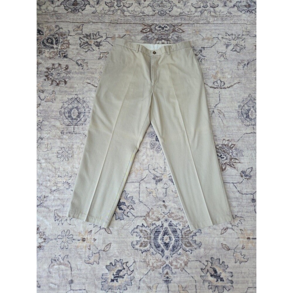 #3 LL Bean Double L Natural Fit Chinos Tan 100% Cotton Flat Front Khakis Casual